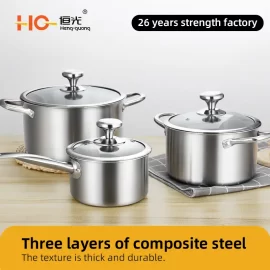 Wholesale Commercial Stainless Steel Cookware Sets，3 Piece Cookware Set Factory Direct Sales