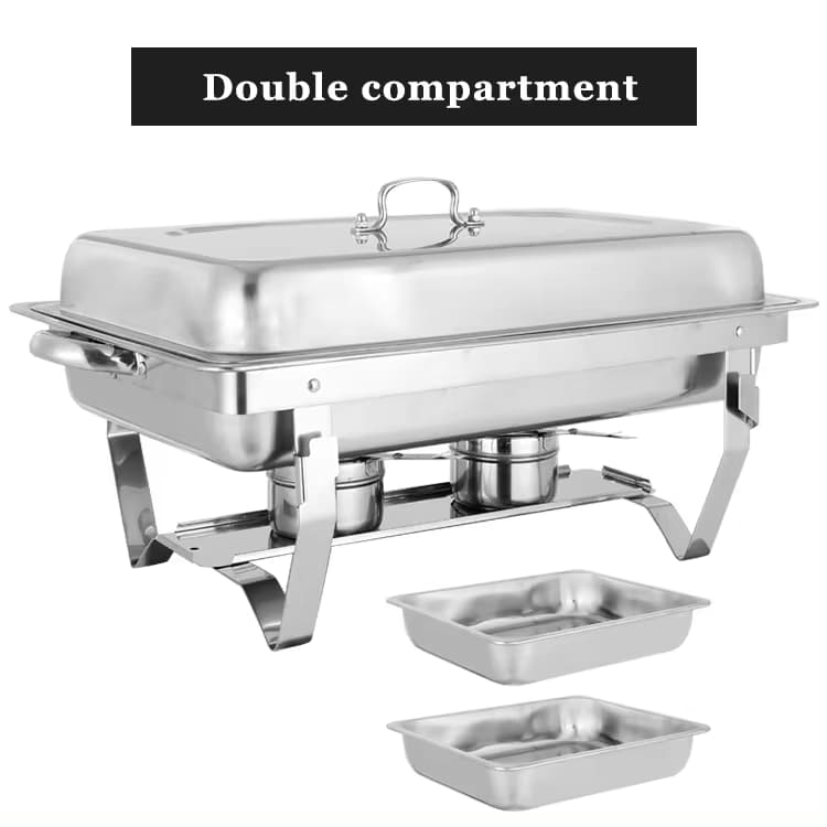 Double compartment chafing dish