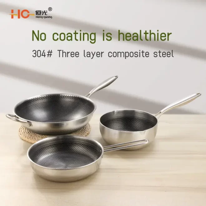 Stainless Steel Honeycomb Non-Stick Cookware Set